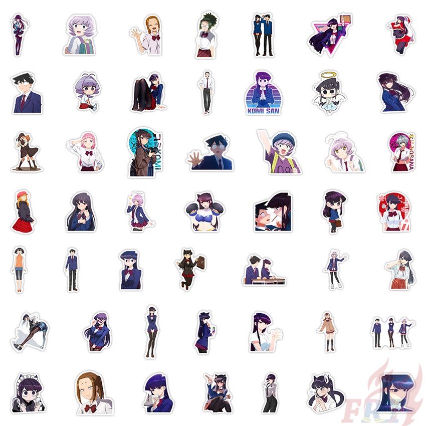 ❉ Miếng Dán Trang Trí Dòng Komi Can 'T Communicate Series 01 Komisan ❉ Bộ 50 Sticker Chống Thấm Nước Họa Tiết Doodle Hợp Thời Trang
