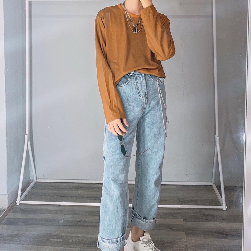 [HÌNH THẬT CUỐI] Quần baggy ống rộng Form Unisex Tặng Kèm Chain Xích