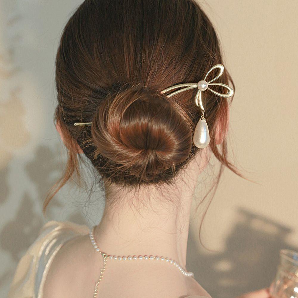 Trâm Cài Tóc Đính Ngọc Trai Nhân Tạo Phong Cách Hàn Quốc Hiện Đại Cho Nữ