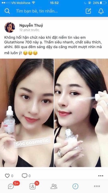 Huyết thanh trắng da 7 days Whitening Program Glutathione 700 V-ample trắng da mờ nám