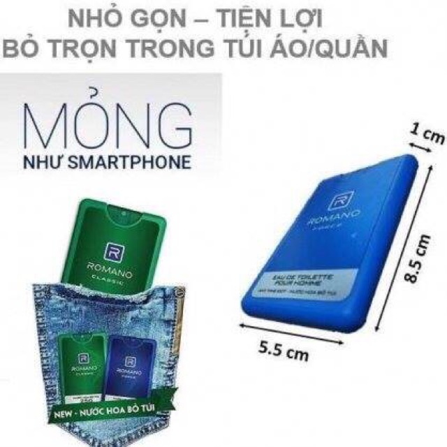 Nước hoa cao cấp bỏ túi Romano 18ml tiện dụng | BigBuy360 - bigbuy360.vn