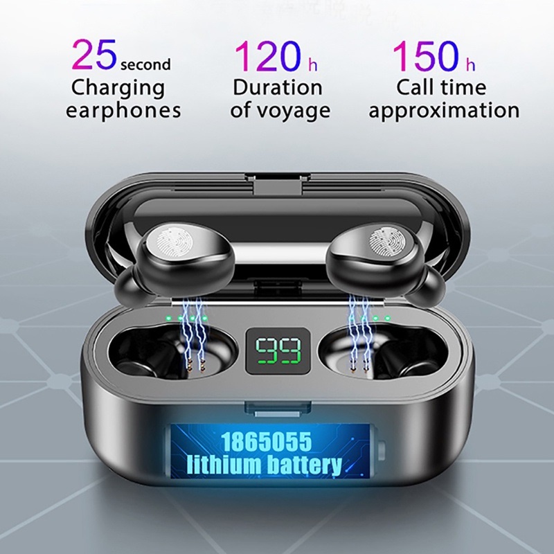 Tai nghe Bluetooth Không Tai nghe Bluetooth Không Dây TWS 5.0 với Sạc Dự Phòng 2200mAh Tai Nghe Amoi F9 - 5
