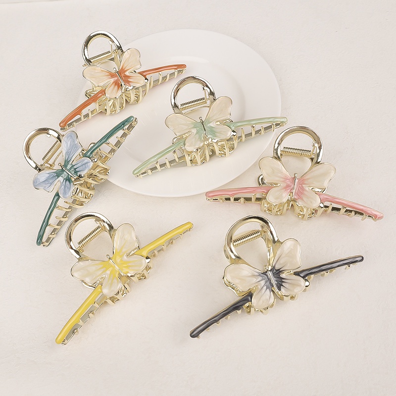 Kẹp Tóc Kim Loại Hình Bướm Sang Trọng Đơn Giản Cho Nữ