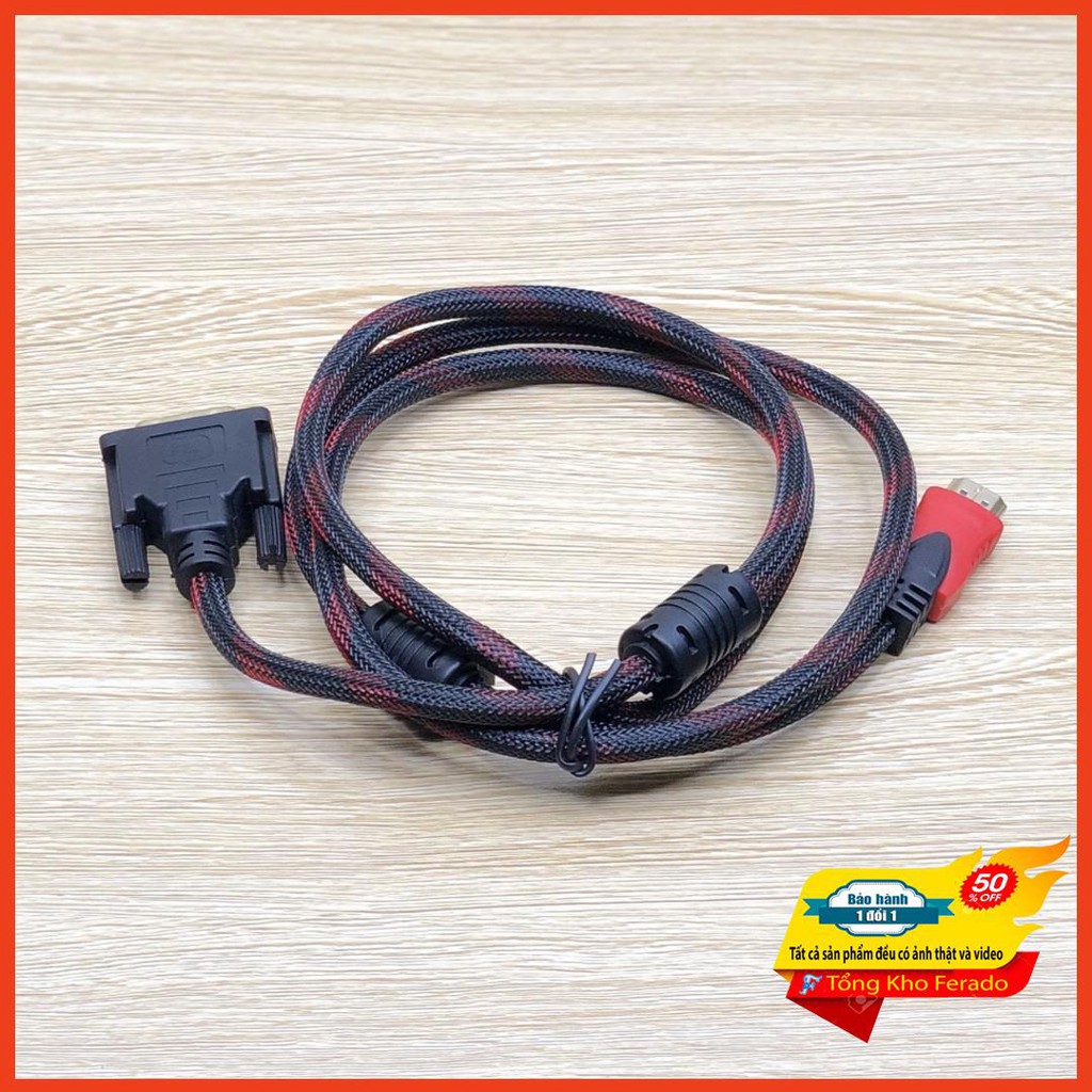 [ Siêu rẻ ] Dây cáp 1 đầu HDMI 1 đầu DVI dài 1.5m