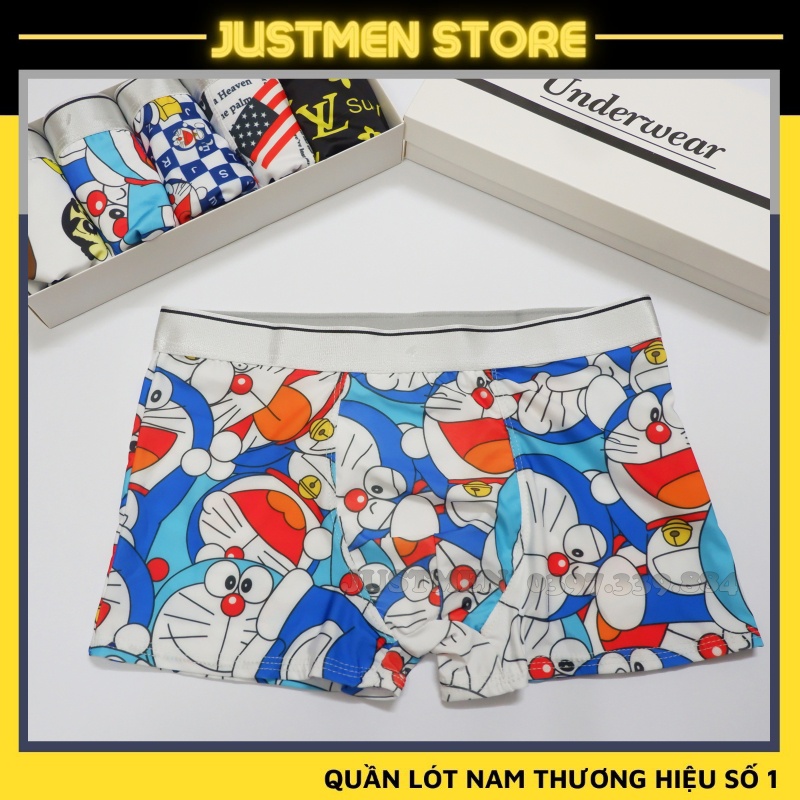 Quần sịp hoạt hình hàng cao cấp, quần lót nam doremon co giãn 4 chiều thoáng mát khử khuẩn - JUSTMEN