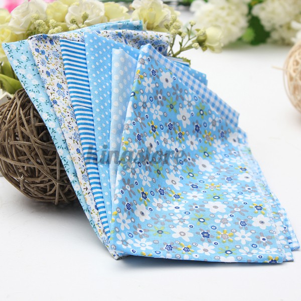 Bộ 7 Chăn Cotton Màu Xanh Dương 19.7 &quot;X19.7&quot;