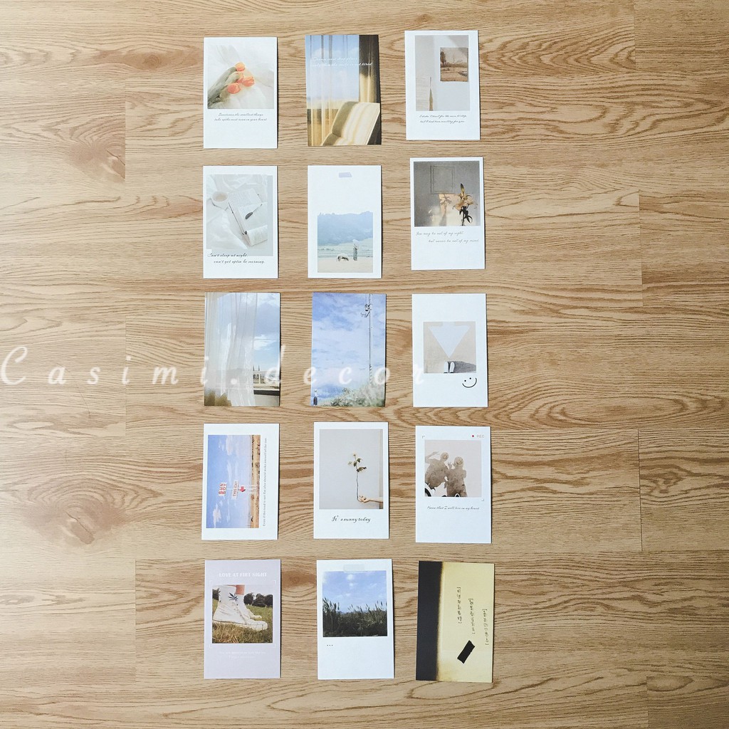 Bìa ảnh loại A postcard chụp sản phẩm, dán tường trang trí bàn học phong cách Hàn Quốc Casimi Decor