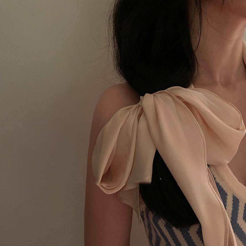 Khăn Choàng Cổ Bằng Vải Satin Màu Trơn Đa Năng Phong Cách Hàn Quốc Nhiều Màu Sắc