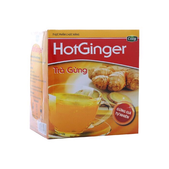 Hộp 20 gói trà gừng Cozy Hot Ginger 10gr x 20 gói