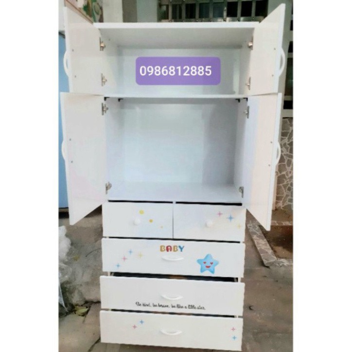 [Chỉ ship HN] Tủ Quần Áo Trẻ Em Nhựa Đài Loan Cao Cấp [FREESHIP, CÓ VIDEO SP] kích thước 180×85×45cm