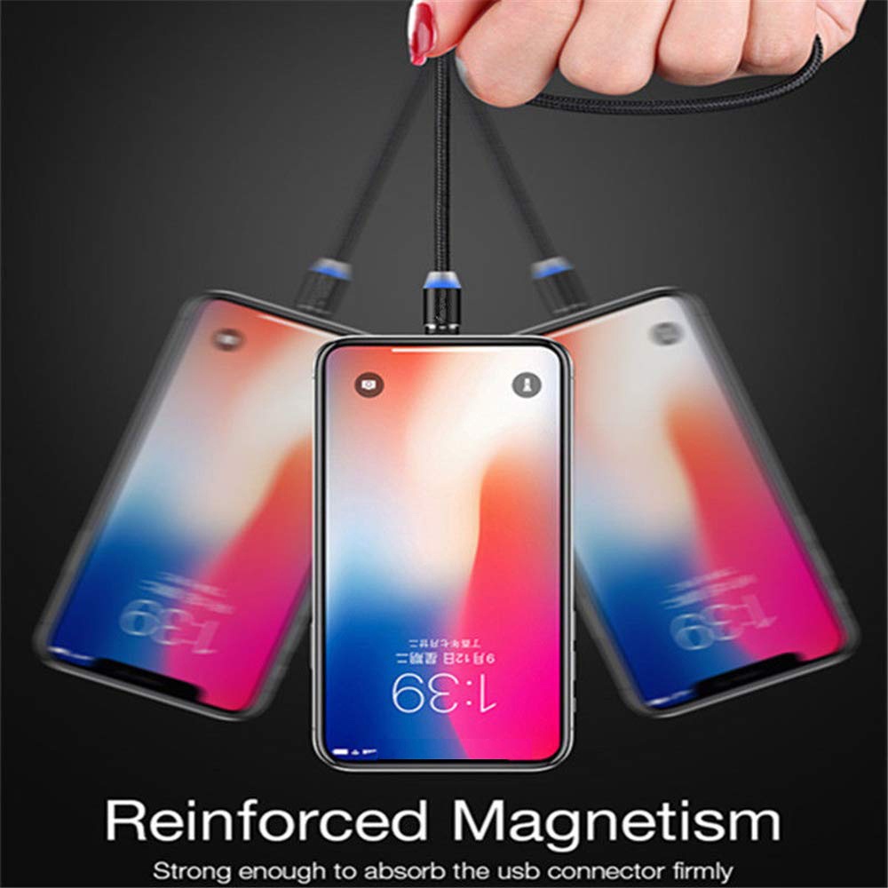 Cáp Sạc Điện Thoại Nam Châm 3 Trong 1 Dài 2M Có Đèn LED