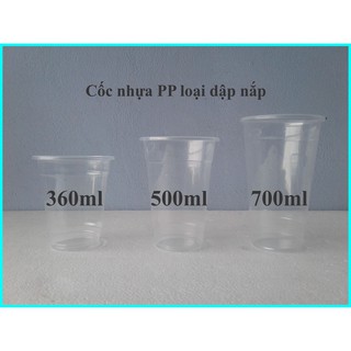 50 Ly Nhựa/ Cốc Nhựa PP360 - PP500ml - PP700ml( Cốc Dập Màng) Chịu Được Nhiệt Độ Cao Chưa Bao Gồm Nắp
