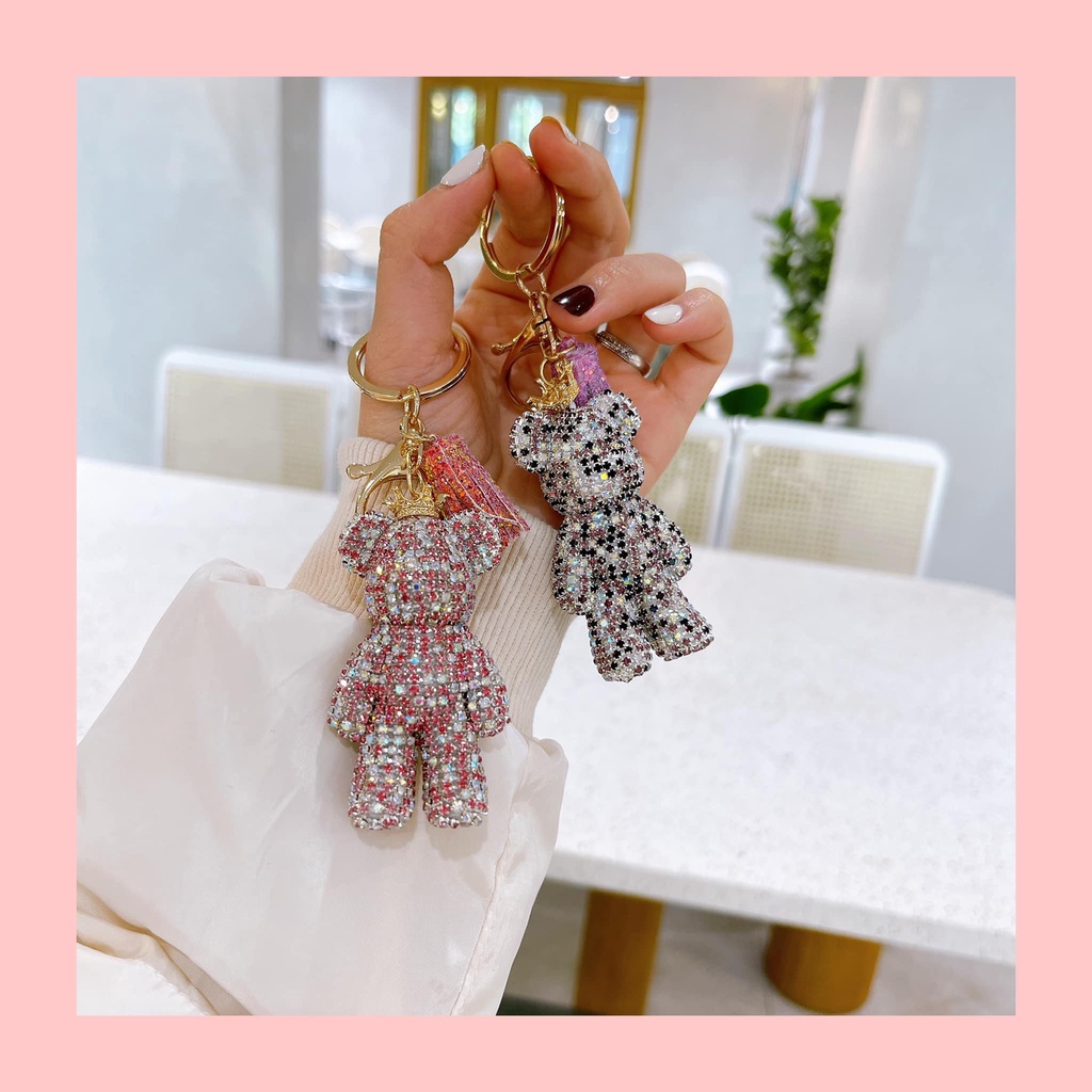 Móc khóa Bearbrick Gấu đính đá thời thượng