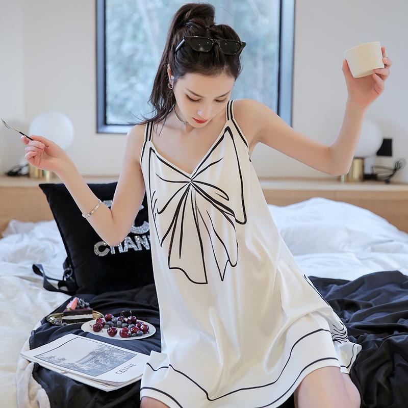 Đầm ngủ hai dây có size ngoại cỡ phong cách mùa hè thời trang quyến rũ cho nữ