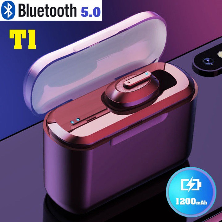 Tai nghe T1 bluetooth 5.0 - Kèm hộp sạc 1200mAh