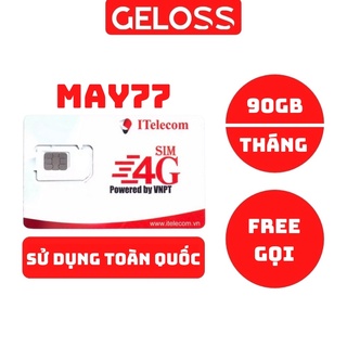 Sim 4G Vinaphone Itelecom May77 tặng 90GB data mỗi tháng, miễn phí gọi nội mạng sử dụng được toàn quốc - GELOSS