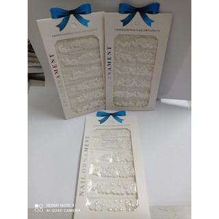 Trai nửa trang trí móng, trân châu gắn móng