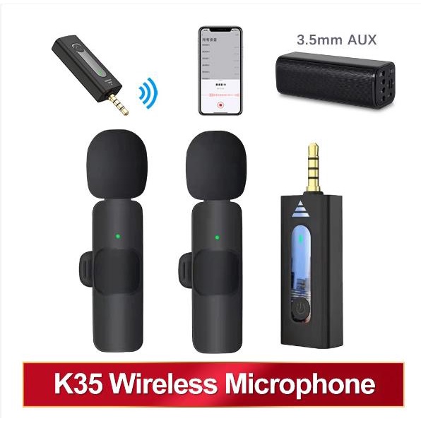 micro không dây3,5 mm mic trợ giảng không dâycho điện thoại Hỗ trợ máy ảnh Quay video cho các loại điện thoại loa