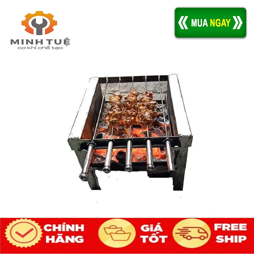Máy nướng thịt 5 Xiên dùng cho hộ gia đình kèm 1 xiên 3 chạc CƠ KHÍ - MINH TUỆ - BH 6 Tháng - Nướng Gà Vịt Heo Cá Củ Quả