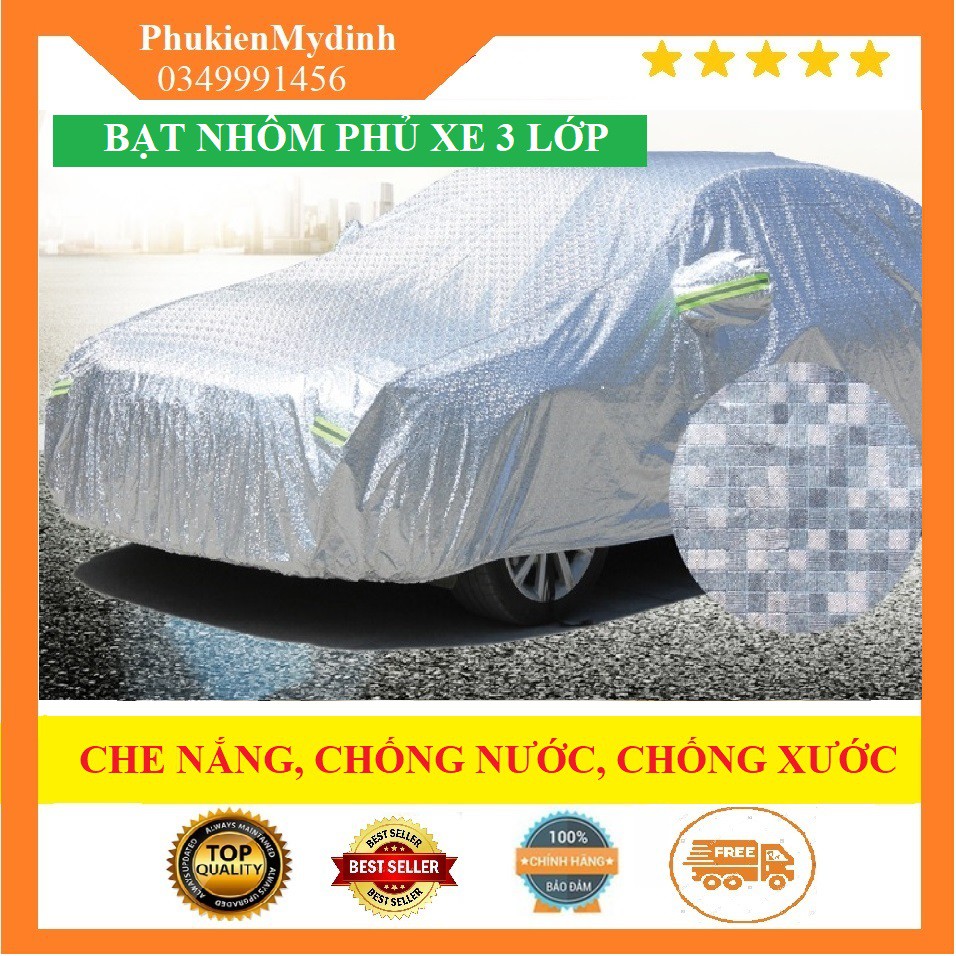 Bạt phủ tráng nhôm ô tô Brio, Yaris, Vios, Rush, Avanza, Elantra, Accent, City, Tucson, Santafe, Fortuner, Soluto,Sunny