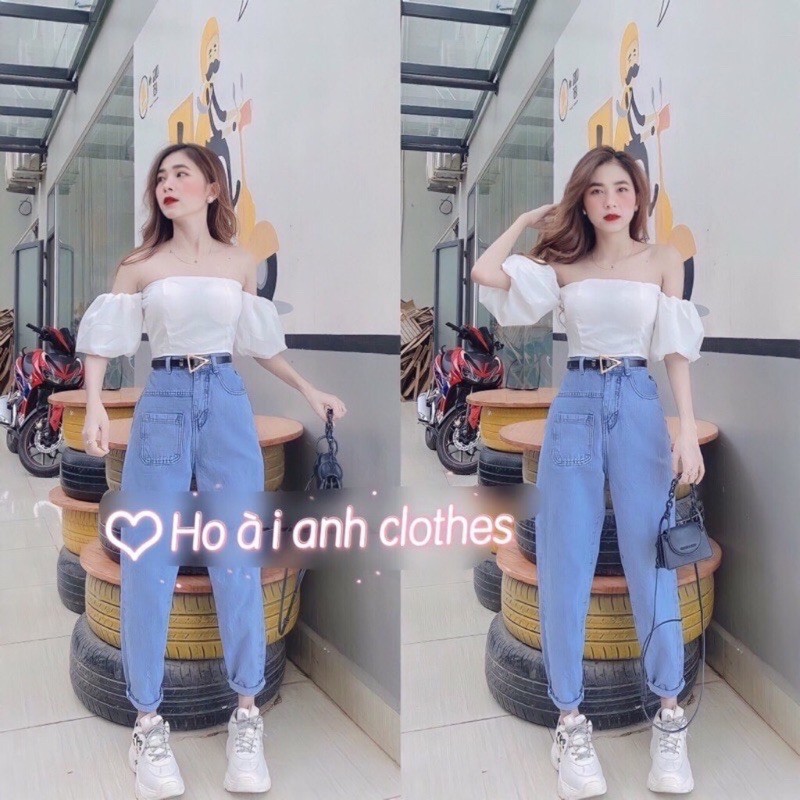 [NGOÀI ĐẸP HƠN ẢNH] Áo trễ vai tay bồng, áo croptop tay bồng có kèm đệm ngực chất zip mềm siêu co dãn