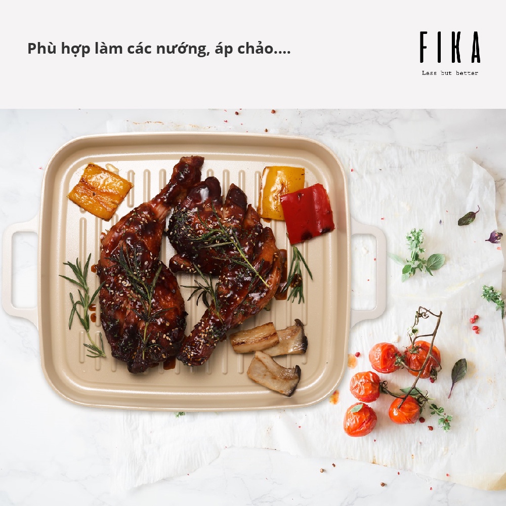 [Mã BMBAU300 giảm 10% đơn 499K] [Mã INCU300 giảm 10% đơn 499K] Chảo Nướng Fika Neoflam tráng gốm size 28cm - EK-FI-G28