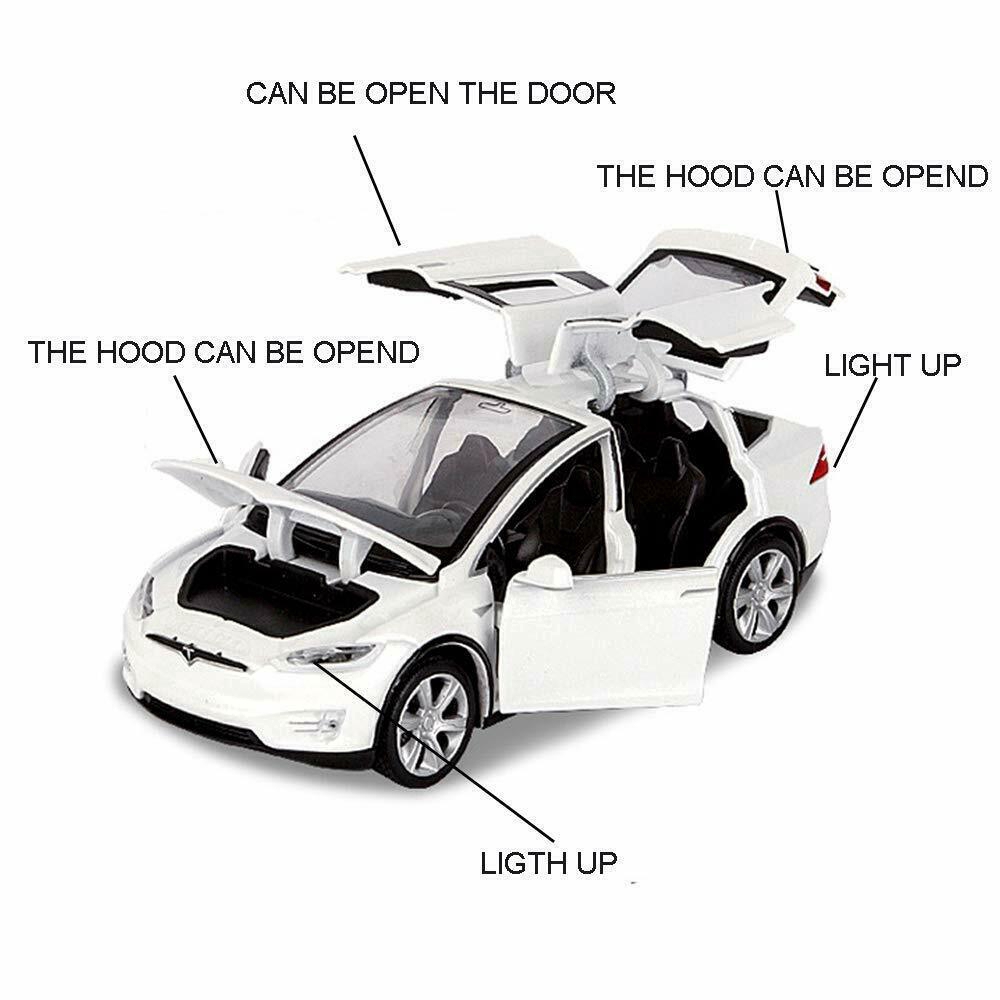 Mô hình xe hơi kéo lùi Tesla X90 tỉ lệ 1:32 có đèn và âm thanh cao cấp