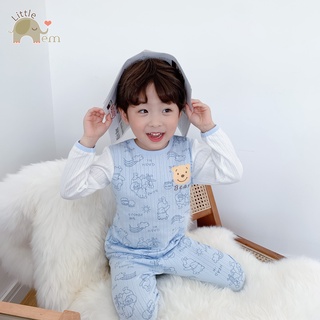 Bộ đồ bé trai Cotton xuất Nhật dài tay _ Blue Pooh