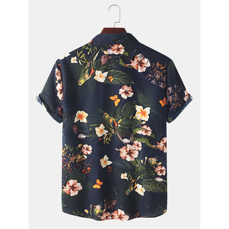 Áo Sơ Mi Ngắn Tay Hoạ Tiết  OT 07  Cuban Shirt  Áo Sơ Mi Hoa Lá Phong Cách Trẻ Trung Phù Hợp Với Mọi Lứa Tuổi