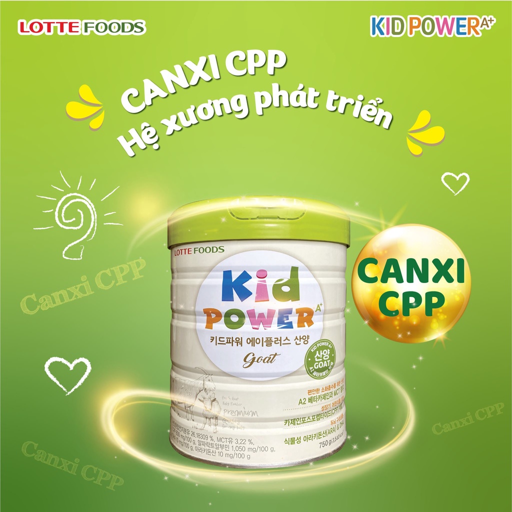 Sữa dê Kid Power A+ Goat milk, Tăng chiều cao và cân nặng, Nhập khẩu Hàn Quốc