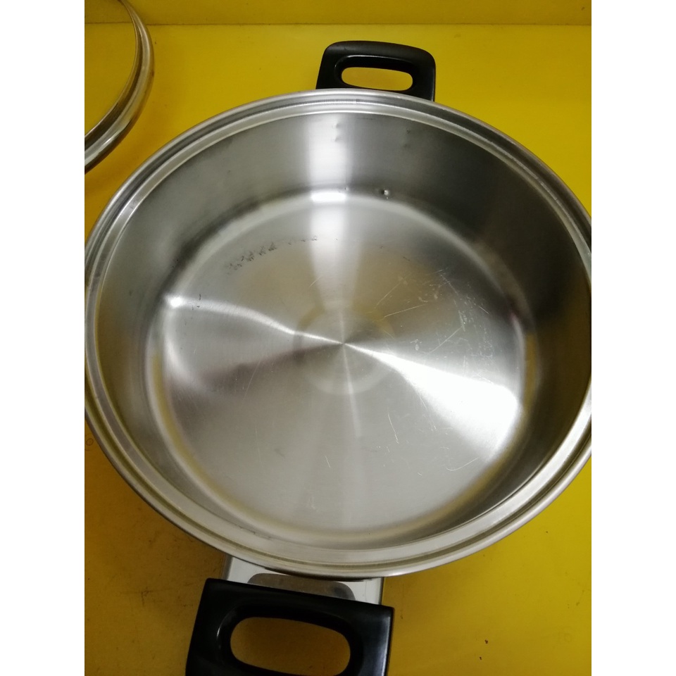 Nồi lẩu (chảo) inox nội địa Nhật, size 27cm, cao 8cm (mã 796), Dùng được bếp từ