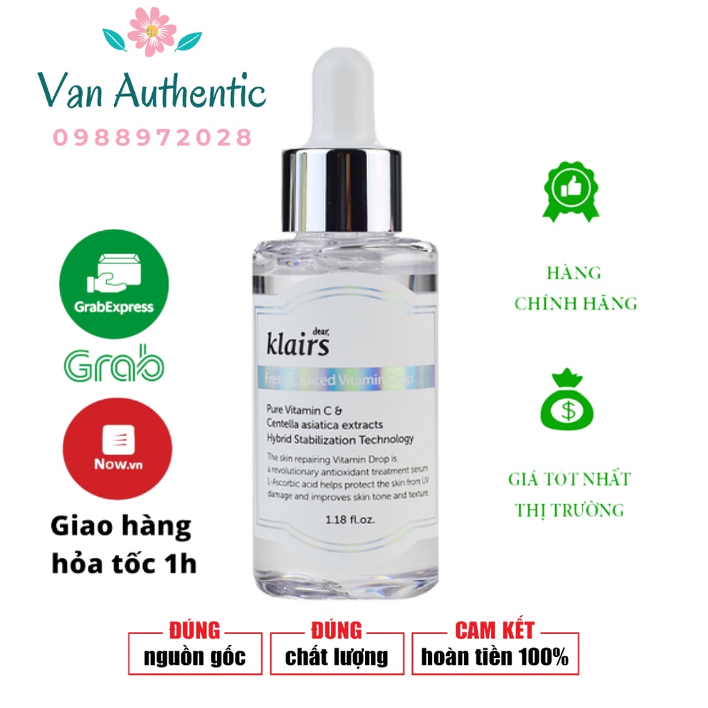 Tinh Chất Vitamin C Trắng Da, Mờ Thâm Klairs Freshly Juiced Vitamin Drop 35ml Chính Hãng