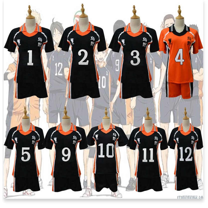 9 Phong Cách Haikyuu Cosplay Trang Phục Karasuno Trường Trung Học Bóng Chuyền Câu Lạc Bộ Hinata Shyouyou Thể Thao Jersey