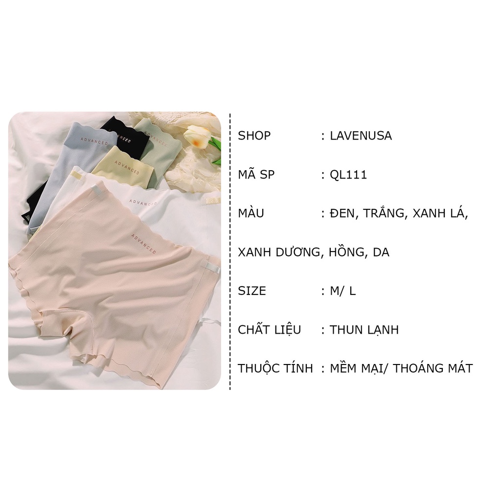 Quần lót đùi mặc trong váy thun lạnh cạp chun co giãn thoải mái LAVENUSA QL111
