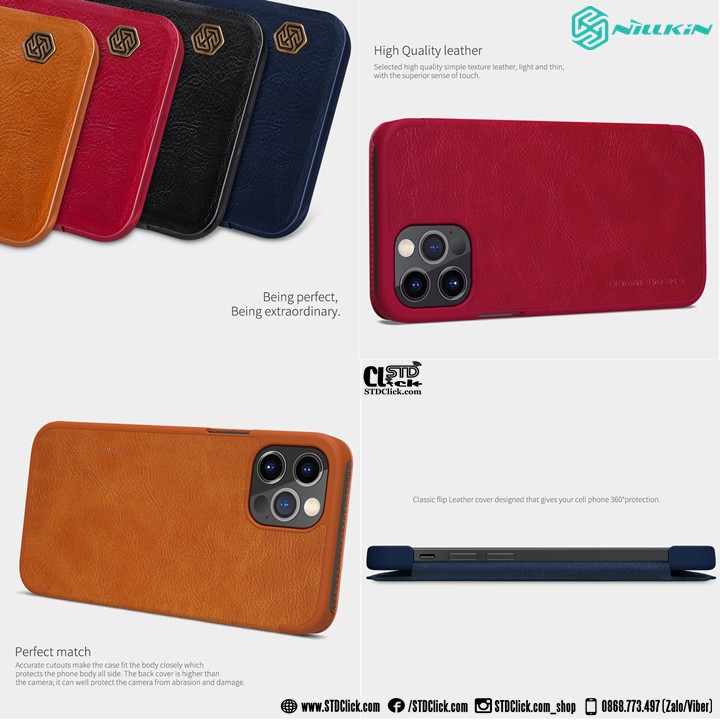 BAO DA IPHONE 12 PRO MAX NILLKIN QIN CHÍNH HÃNG