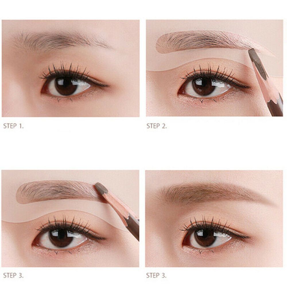 [Hàng mới về] Bộ 3 khuôn vẽ lông mày có 3 kiểu tái sử dụng tiện dụng