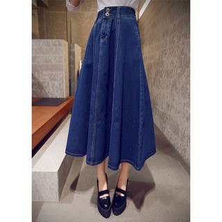 Đầm Denim Tung Xòe 2 Lớp