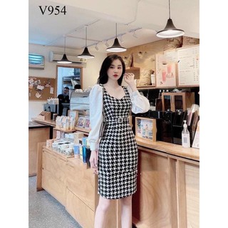 Váy Zicza phối tay sơ mi