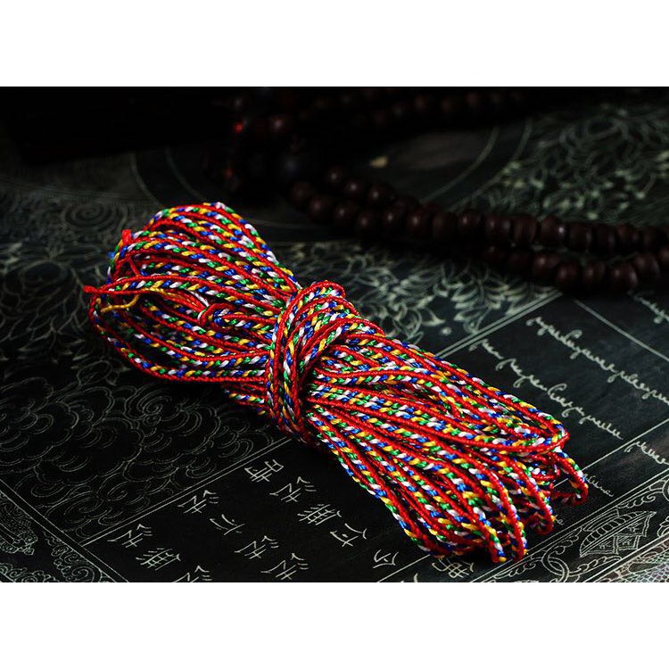 Chỉ ngũ sắc viền đỏ (cuộn 90m)