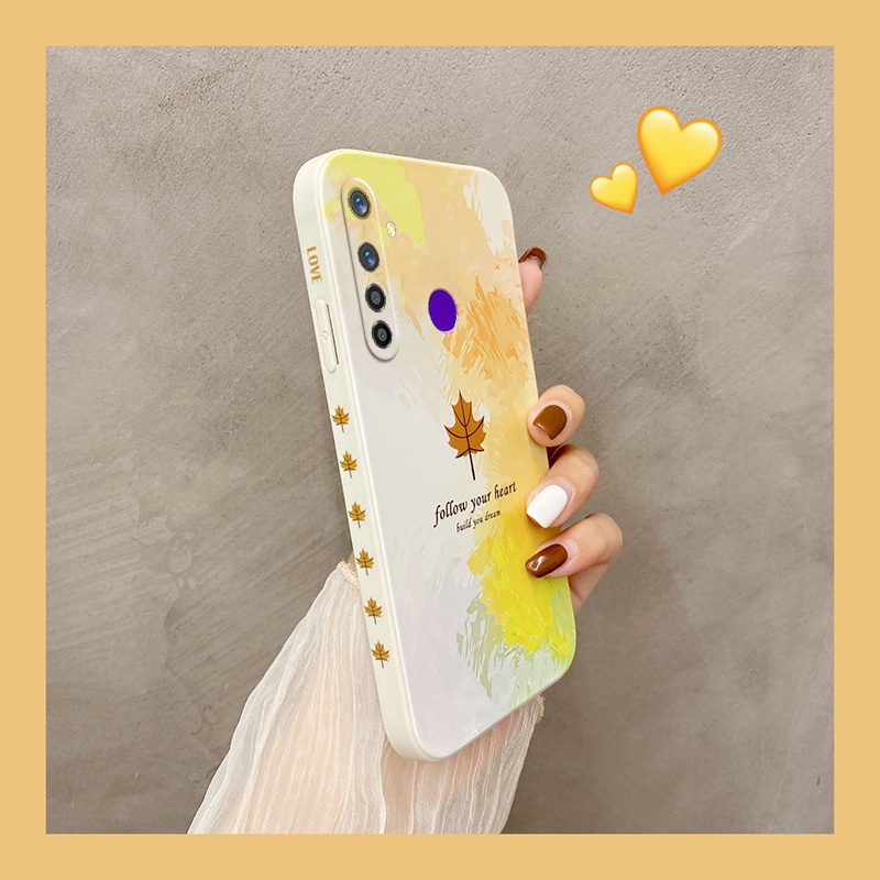 Ốp lưng Realme 5 ốp lưng  Realme 5i ốp lưng Realme C3 ốp lưng Realme 6i ốp lưng realme 5i 5s Ốp Điện Thoại Viền Thẳng Họa Tiết Tranh Sơn Dầu Sáng Tạo