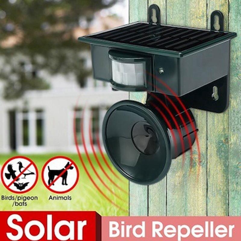 Set 2 Thiết Bị Phát Sóng Siêu Âm Đuổi Chim Phá Hoại Vườn Cây