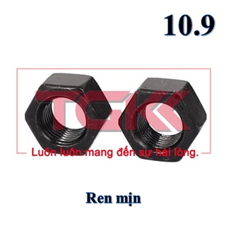 Đai ốc thép đen 10.9 ren mịn