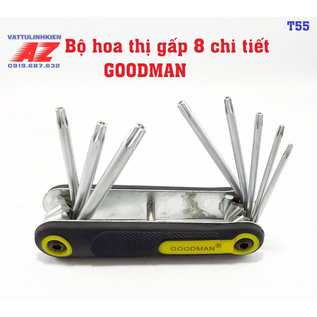 Bộ dụng cụ hoa thị gấp GOODMAN 8 chi tiết