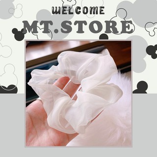 Dây buộc tóc, cột tóc vải Scrunchies dễ thương Orin màu trắng dành cho nữ