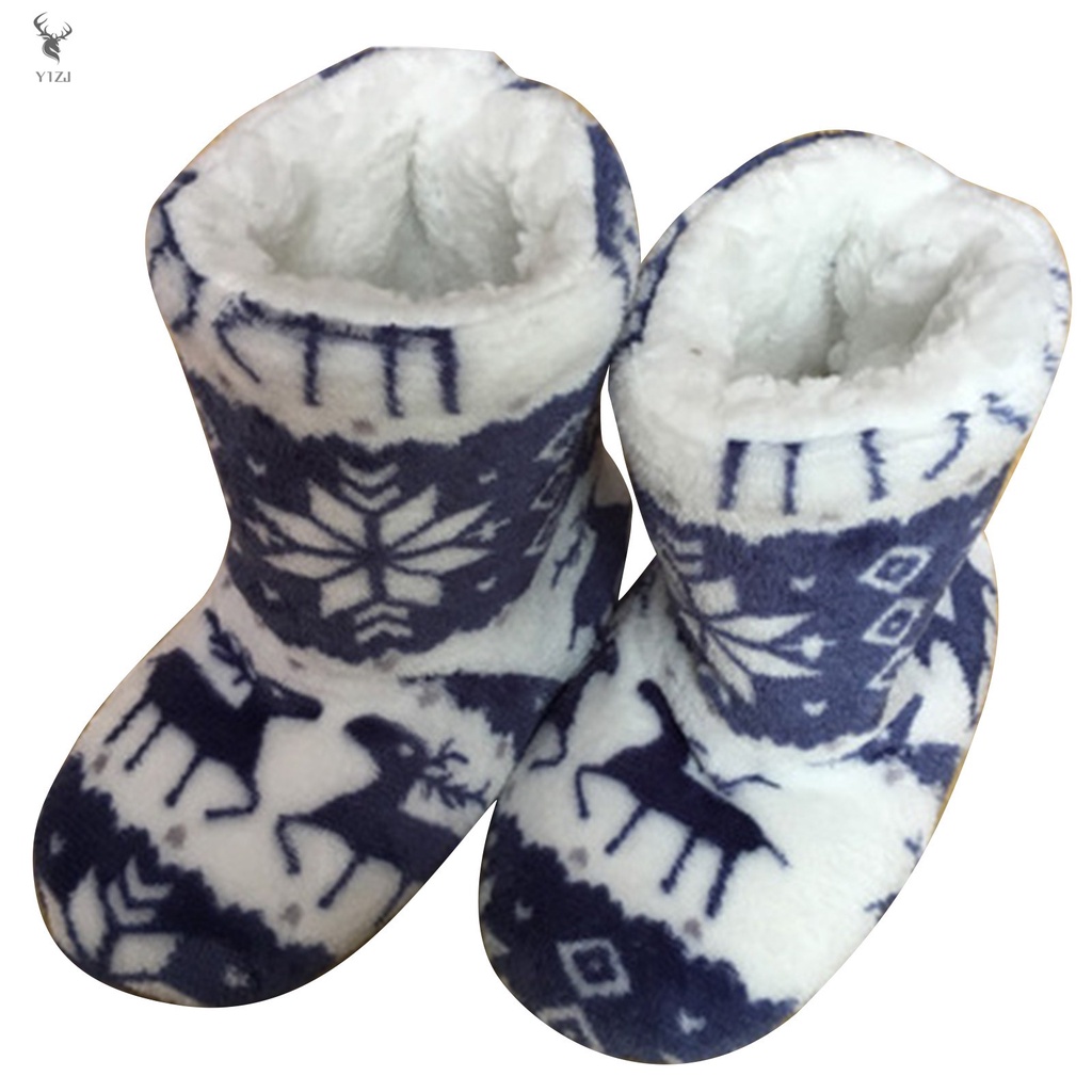 COD&amp; Adult's Christmas Warm Slippers Non-Slip Wearable Socks Soft Fleece Gripper Shoes