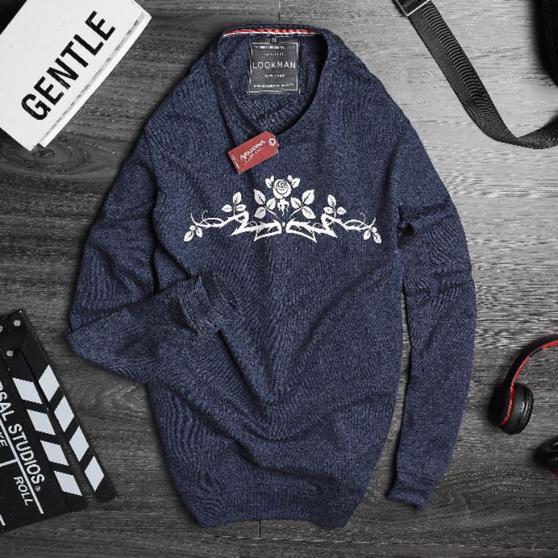 Áo thun nam tay dài Sweater in hoa văn trước ngực trẻ trung | BigBuy360 - bigbuy360.vn