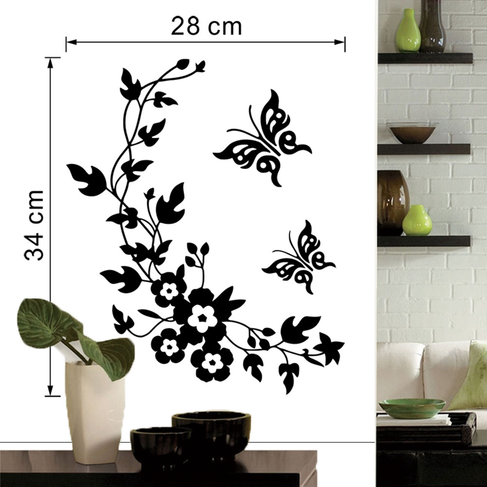 Decal dán tường , tủ lạnh với họa tiết hoa và dây leo