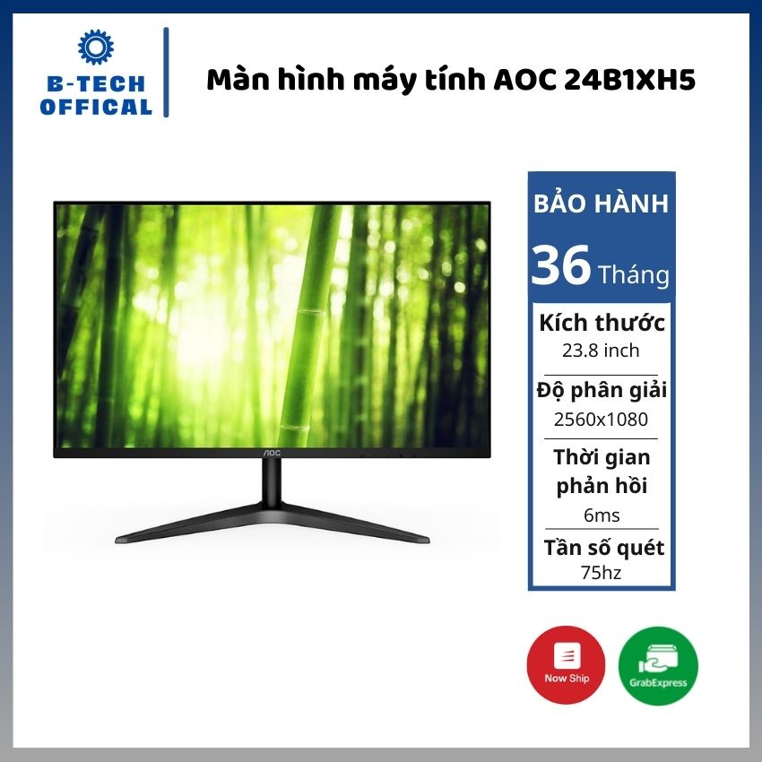 Màn hình máy tính AOC 24B1XH5/ 23.8Inch FHD/ 75Hz/ IPS/ 3Yrs - Hàng chính hãng bảo hành 3 năm