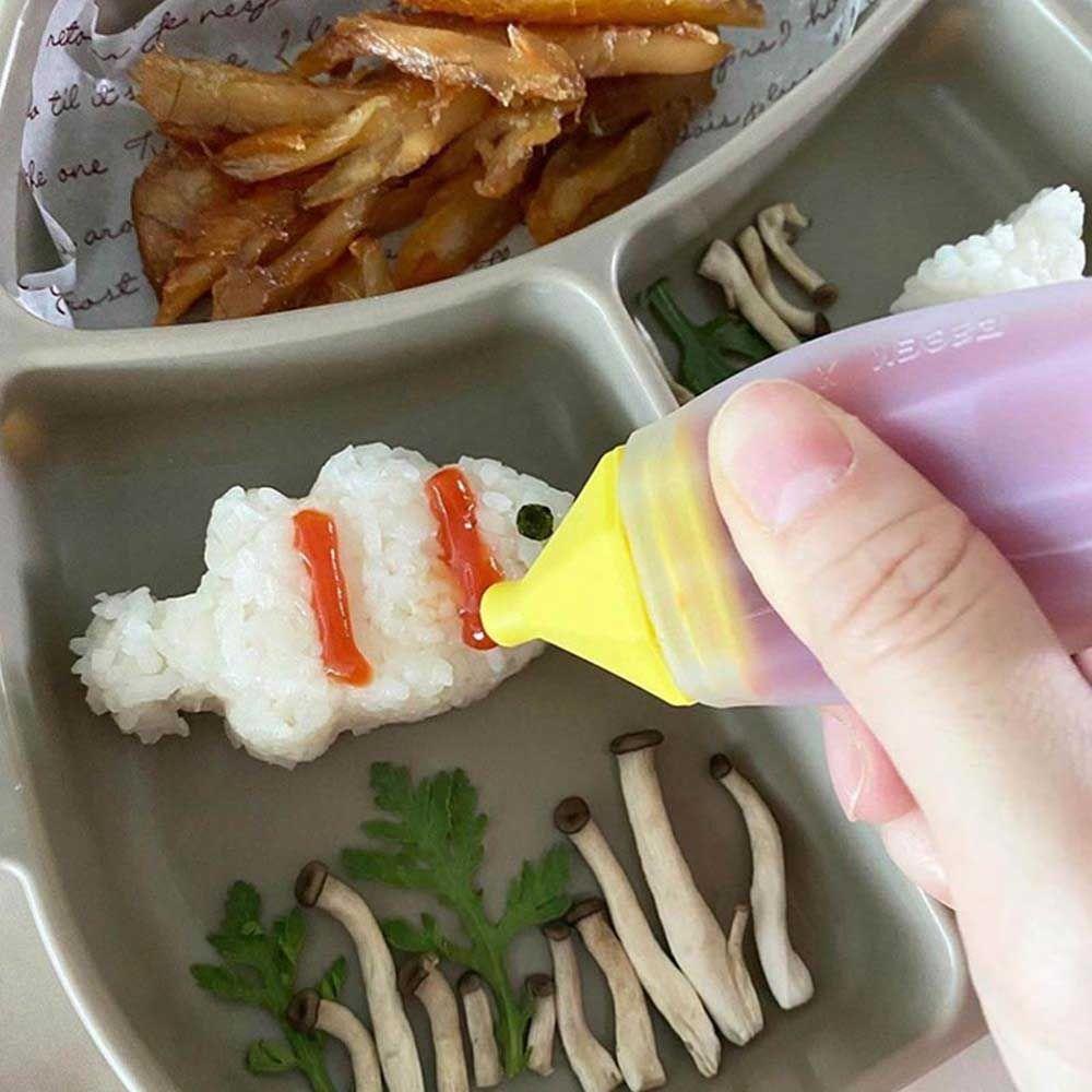 KUNHEV Set 3 Chai Đựng Nước Sốt / Giấm Dạng Bóp Chống Bụi / Rò Rỉ