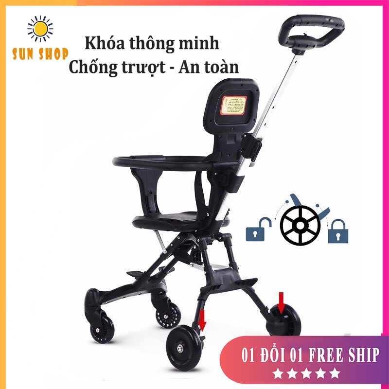 Xe đẩy cho bé, du lịch hai chiều, gấp gọn tiện dụng [ BẢO HÀNH 12 THÁNG]